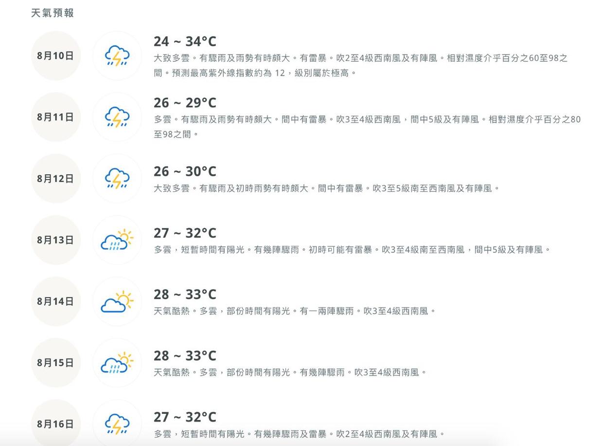澳门最新天气情况表图片查询与疫情动态澳门6月中旬天气